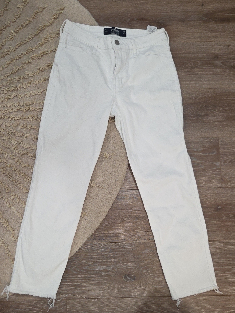 White Hollister High-rise Slim Straight Jeans